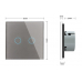 Touch Light Switch Double With Remote Control - Gray